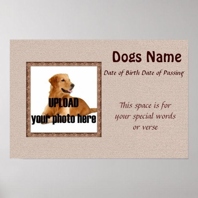 Impresión conmemorativa del perro - Tonos marrones (Frente)