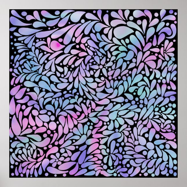 Impresión contemporánea de pétalos de color de sir (Frente)