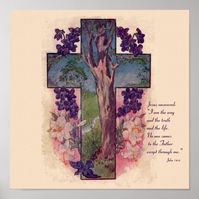 Impresión cristiana cruzada y árbol (Frente)