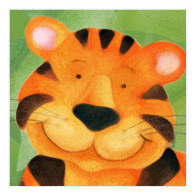 Impresión cuadrada del poster de la cara del tigre