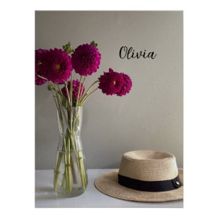 Impresión Dahlia original con nombre personalizado