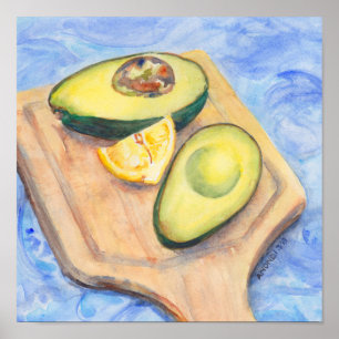 Impresión de 12 "x12", "Aguacate y limón"