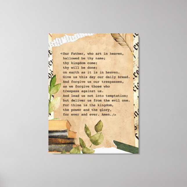 Impresión de 30 x 40 lonas - La plegaria del Señor (Anverso)