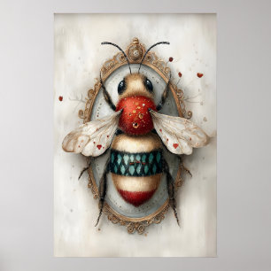 Impresión de abejorro boho, abeja pared imprimible