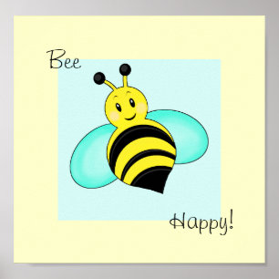 Impresión de abejorros "Bee Happy"