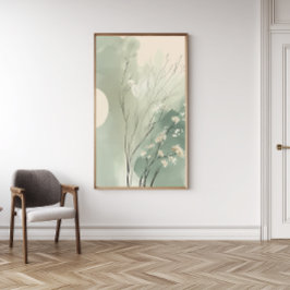 Impresión de acuarela botánica en japonés