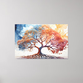 Impresión de acuarela de árbol de vida