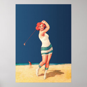 Impresión de acuarela de golf de 1922