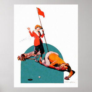 Impresión de acuarela de golf de los años 1930