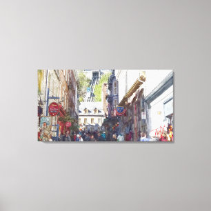 Impresión de acuarela de la ciudad de Quebec #1