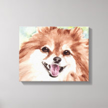 Impresión de acuarela de Pomerania