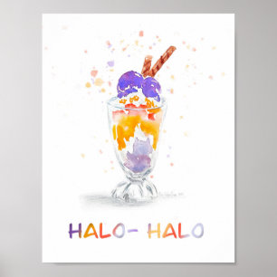 Impresión de acuarela filipina/filipina Halo Halo