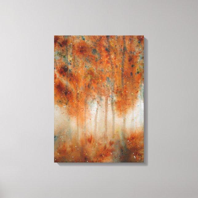 Impresión de acuarela por la mañana del otoño (Anverso)