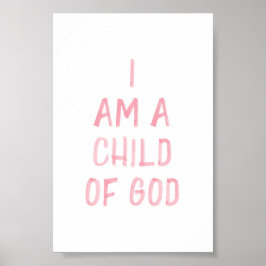Impresión de acuarela rosa Soy un hijo de Dios