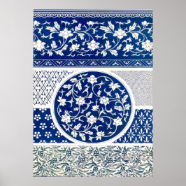 Impresión de adornos florales clásicos