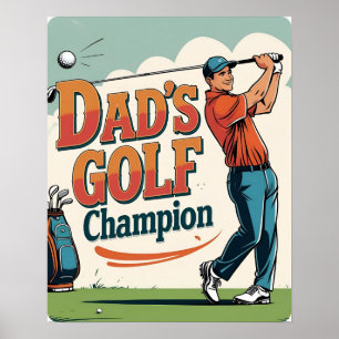 Impresión de afiche de campeón de golf de papá