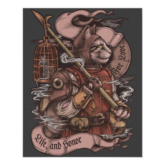 Impresión de afiches de Cat Knight vintage (Anverso)