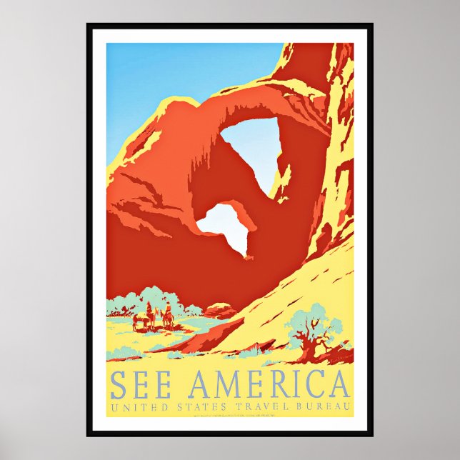 Impresión de afiches vintage Véase Estados Unidos (Frente)