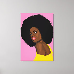 IMPRESIÓN DE AFRO DE DAMA NEGRA DE bonito EN CANVA