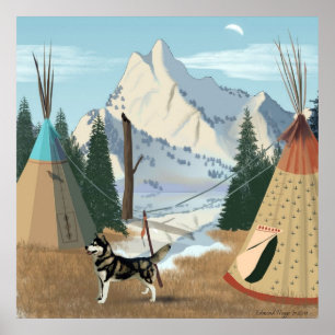 Impresión de aldea de Cherokee