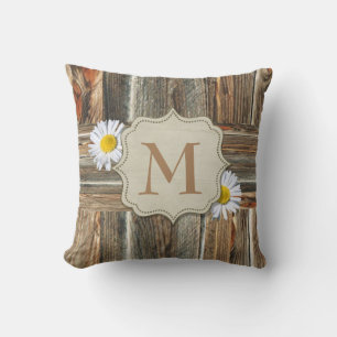 Impresión de almohada de madera de grano con marti