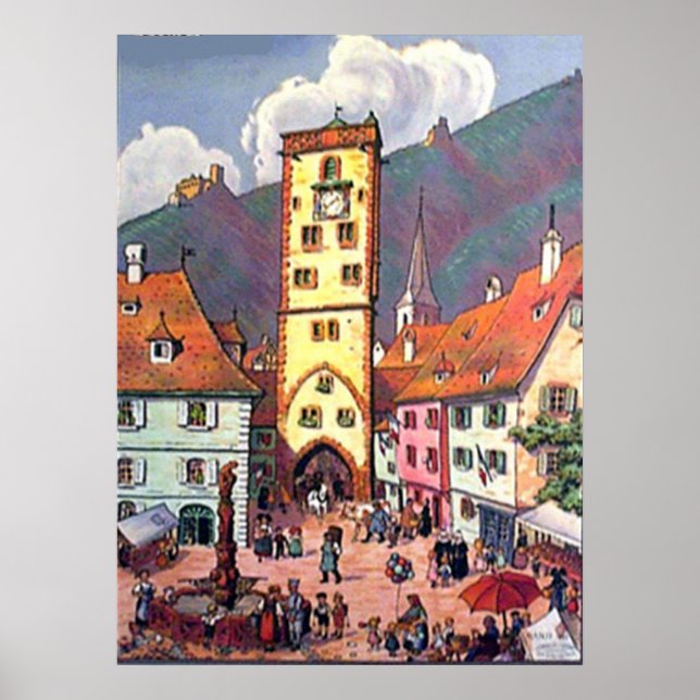 Impresión de Alsace y Lorraine Vintage (Frente)
