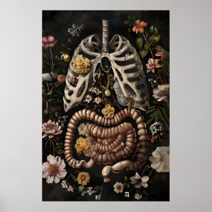 Impresión de Anatomía de Intestino Floral, Gótico