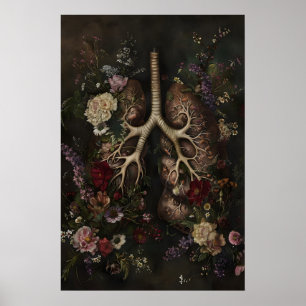 Impresión de Anatomía de Pulmones Florales, Médico