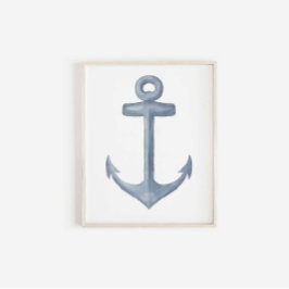 Impresión de anclaje azul de color azul