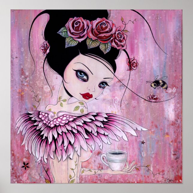 Impresión de ángel de café (Frente)