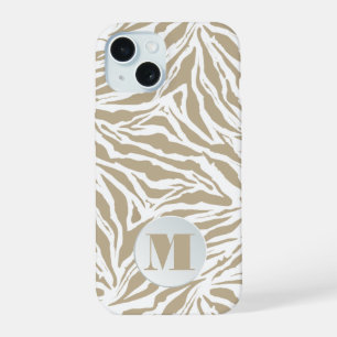 Impresión de animales de color beige monogramada
