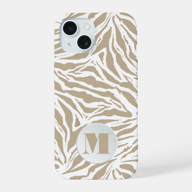 Impresión de animales de color beige monogramada (Reverso )