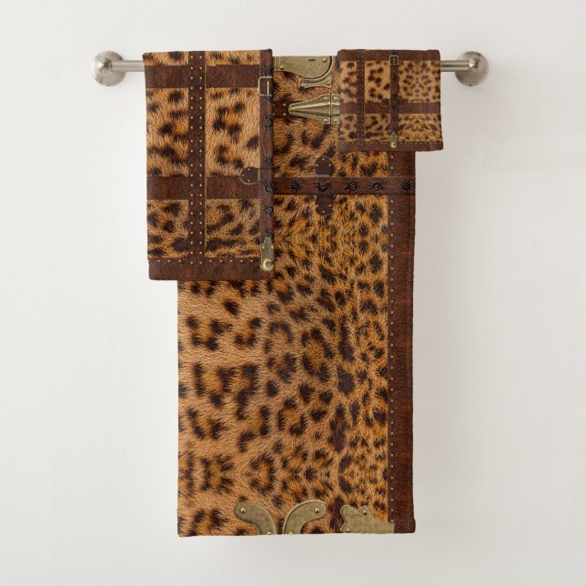 Impresión de animales de jaguar tribales de cuero  (In situ)