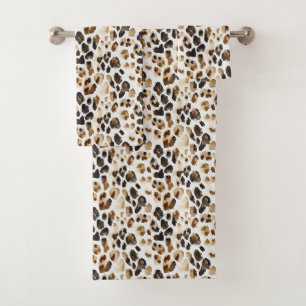 Impresión de animales de leopardo de crema marrón
