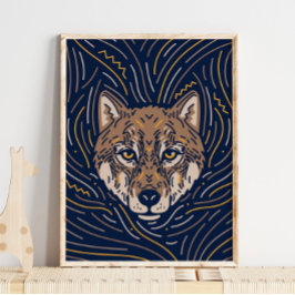 Impresión de animales de Lobo Zodiac | Impresión e