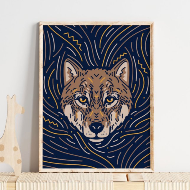 Impresión de animales de Lobo Zodiac | Impresión e (Subido por el creador)