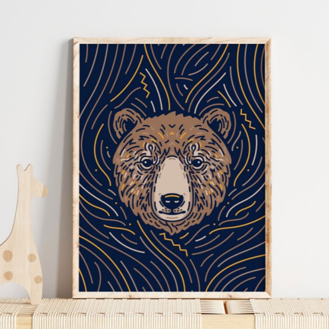 Impresión de animales de oso marrón zodiaco | Impr (Subido por el creador)