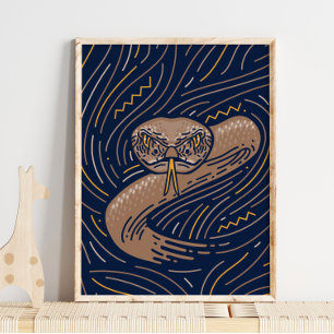 Impresión de animales de serpiente de Zodiac   Imp