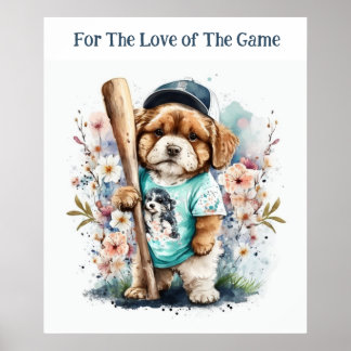 Impresión de animales florales de Béisbol con cach