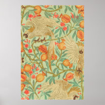 Impresión de antigüedades Cockatoo y Pomegranate