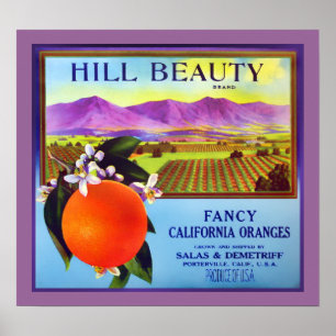 Impresión de anuncio de fruta de Naranjas de Calif