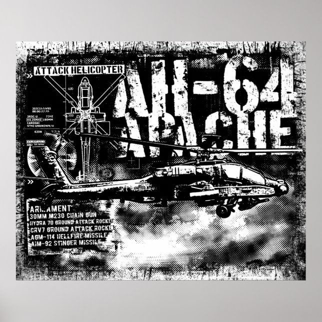 Impresión de Apache AH-64 (Frente)