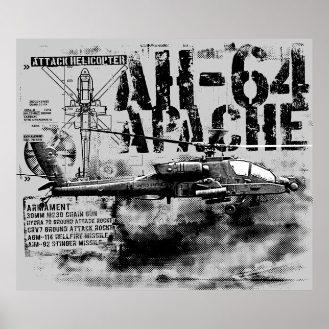 Impresión de Apache AH-64 (Frente)