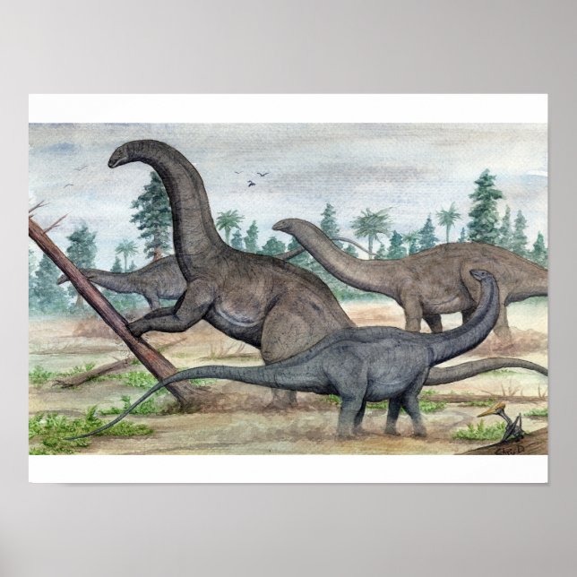 Impresión de Apatosauro y Brontosauro (Frente)
