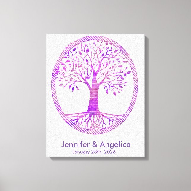 Impresión de árbol de huella dactilar de Boda rúst (Anverso)