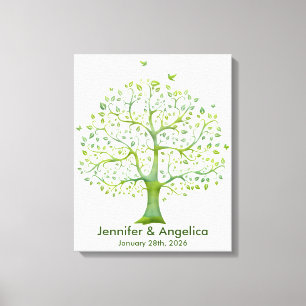 Impresión de árbol de huella dactilar de Boda rúst
