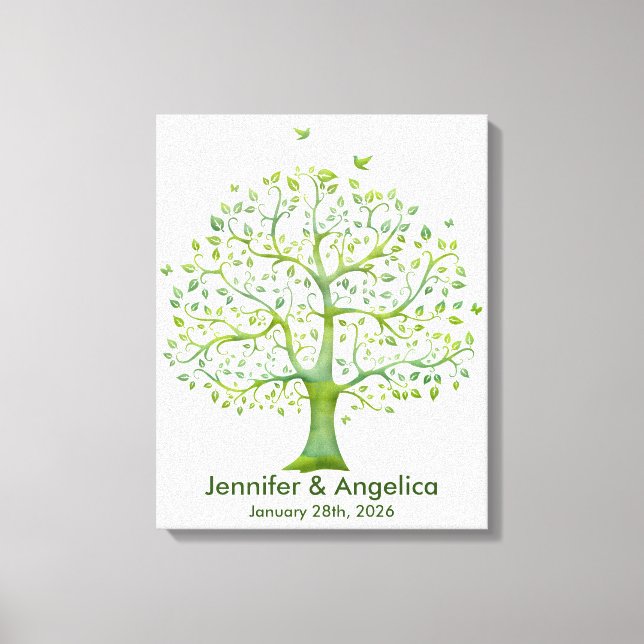 Impresión de árbol de huella dactilar de Boda rúst (Anverso)