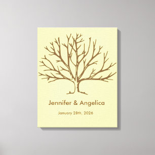 Impresión de árbol de huella dactilar de Boda rúst