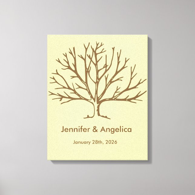 Impresión de árbol de huella dactilar de Boda rúst (Anverso)
