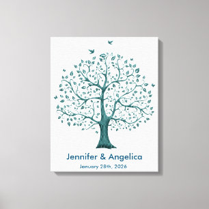 Impresión de árbol de huella dactilar de Boda rúst